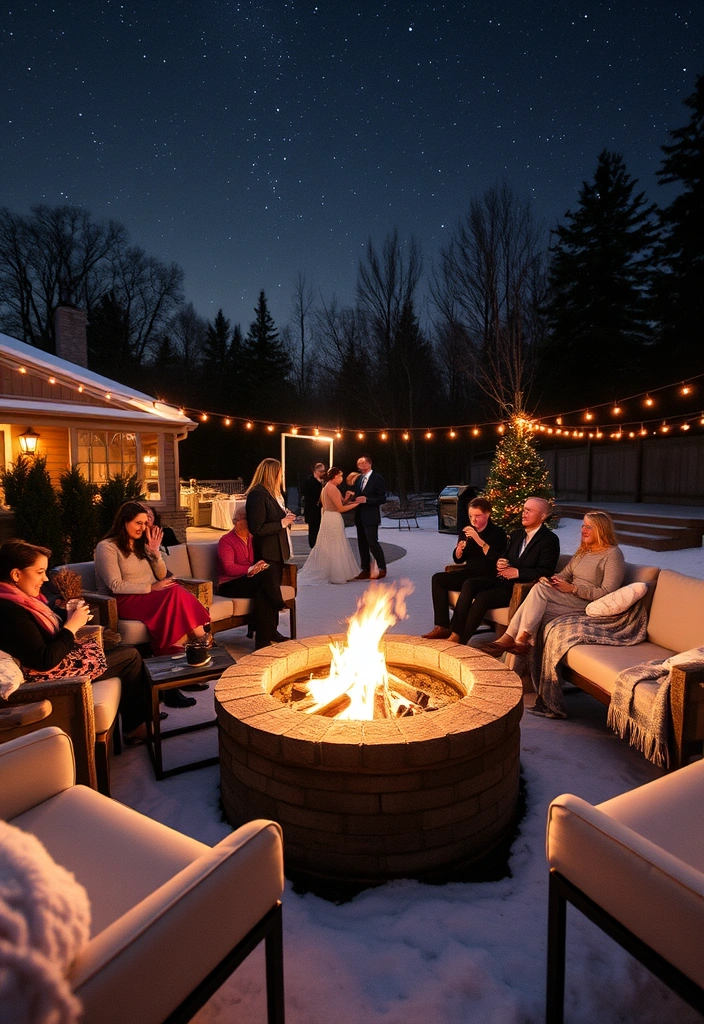10 Cozy Winter Wedding Ideas That Will Leave You Speechless! - 2. Cozy Fire Pit Reception