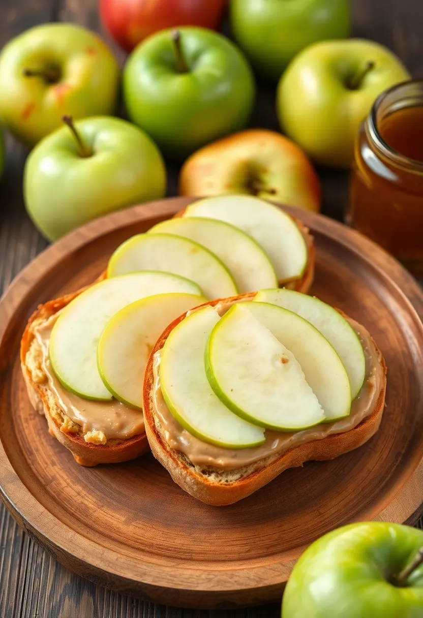 18 Family-Friendly Breakfast Ideas That Are Quick & Healthy (Kids Will Love #4!) - 9. Peanut Butter Toast with Sliced Apples