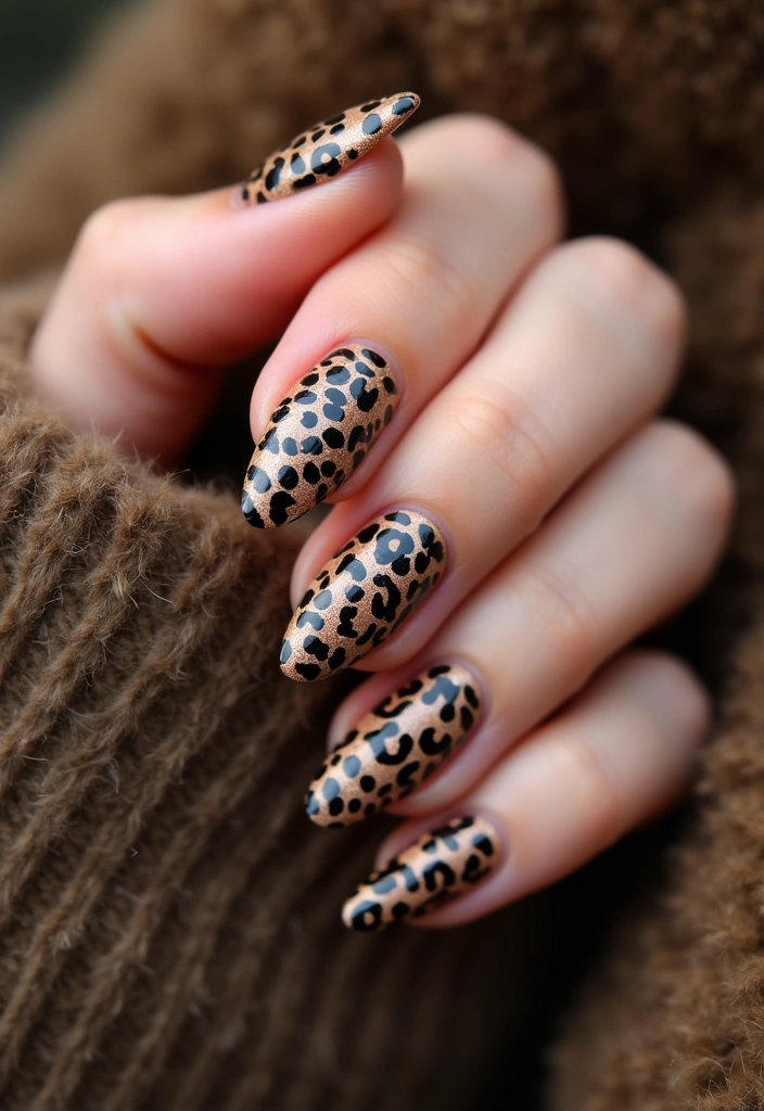 18 Chic Almond Nail Colors for Every Season (Find Your New Favorite at #7!) - 11. Animal Print for a Wild Touch