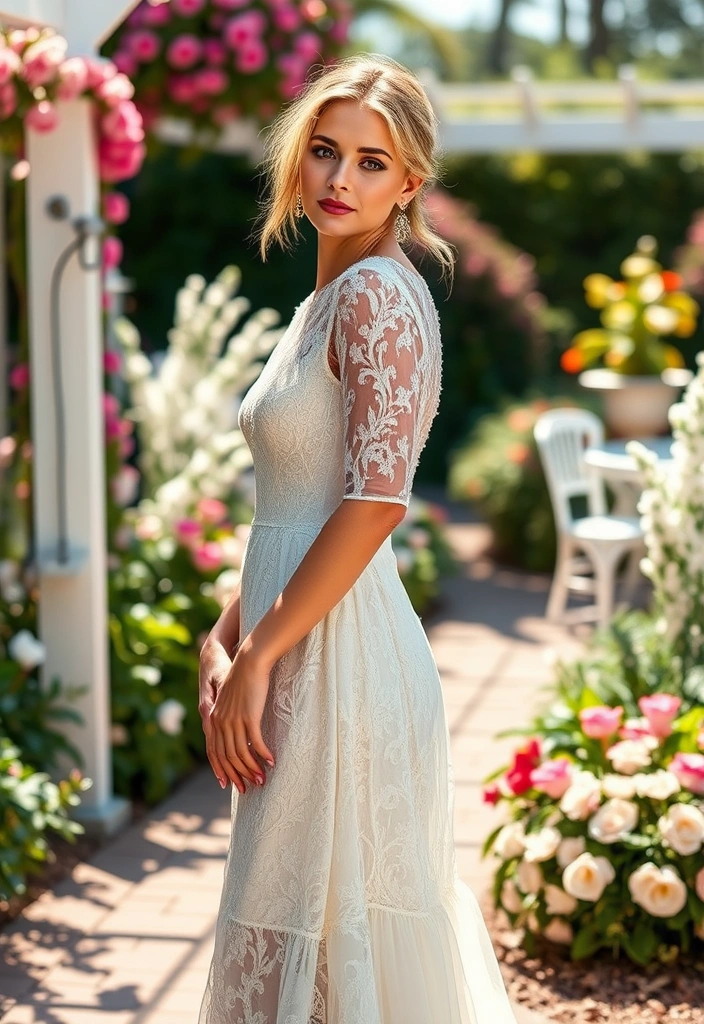 18 Glamorous Old Money Wedding Guest Dresses That Will Turn Heads! - 18. Ethereal Lace Overlay Dresses