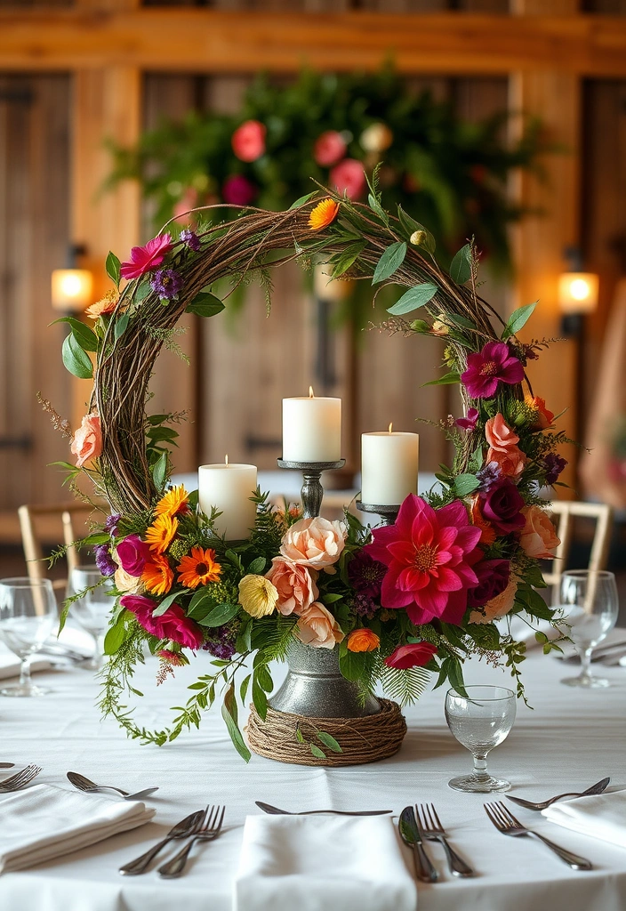 20 Stunning Wedding Centerpieces You Can DIY for Under $50 (Your Guests Will Be Amazed!) - 10. Seasonal Wreaths