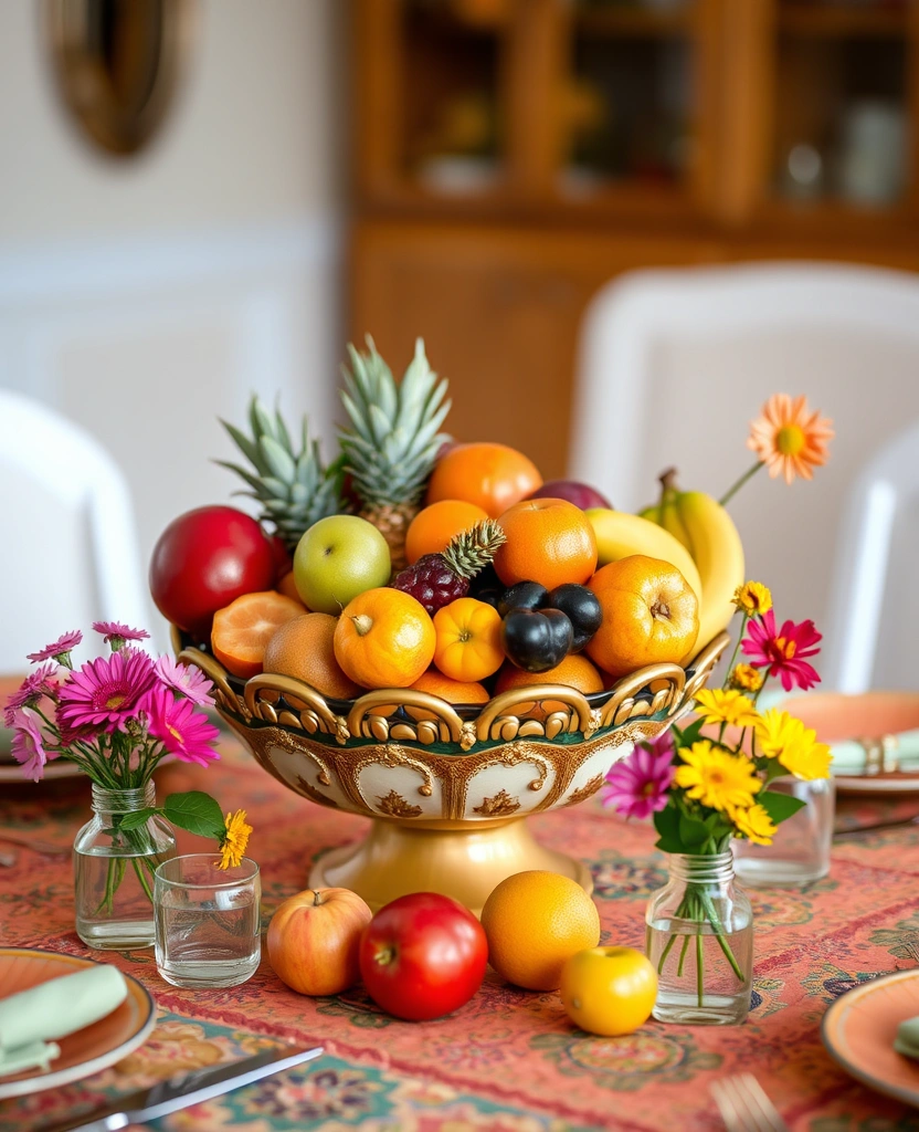 20 Stunning Wedding Centerpieces You Can DIY for Under $50 (Your Guests Will Be Amazed!) - 5. Colorful Fruit and Floral Mix