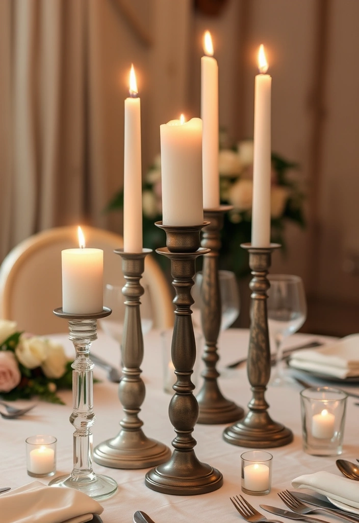 20 Stunning Wedding Centerpieces You Can DIY for Under $50 (Your Guests Will Be Amazed!) - 9. Elegant Candle Holders