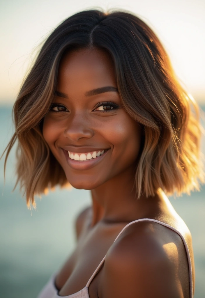 20 Trendy Short Hairstyles for Black Women to Try This Year (Don't Miss #8!) - 14. Short Bob with Highlights