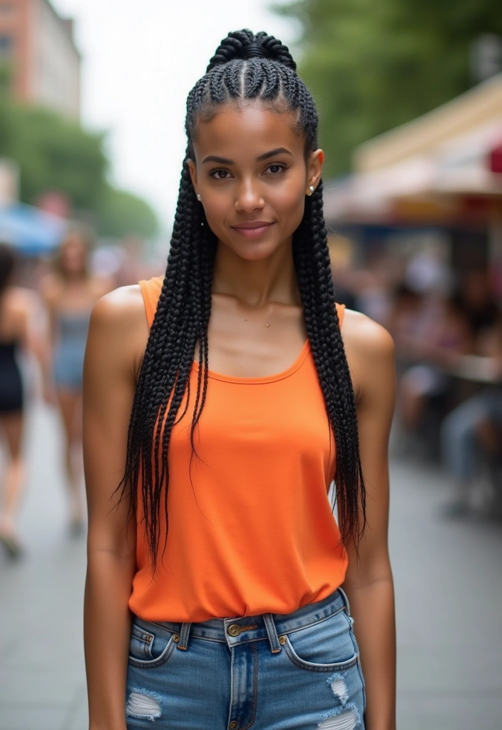 21 Stunning Summer Hairstyles for Black Women with Braids (You Won't Believe #14!) - 7. Feed-In Braids for a Seamless Look
