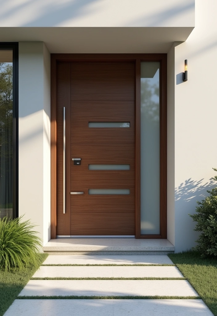 20 Exquisite Wooden Main Doors You Need to See to Believe! - 2. Modern Minimalism: Sleek and Simple