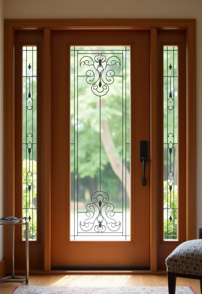 20 Exquisite Wooden Main Doors You Need to See to Believe! - 8. Glass Accents: Light and Transparency