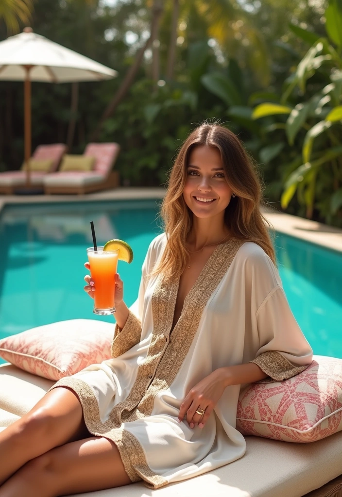 24 Stunning Tropical Dress Outfits Perfect for Your Next Getaway! - 7. Chic Kaftan Dress
