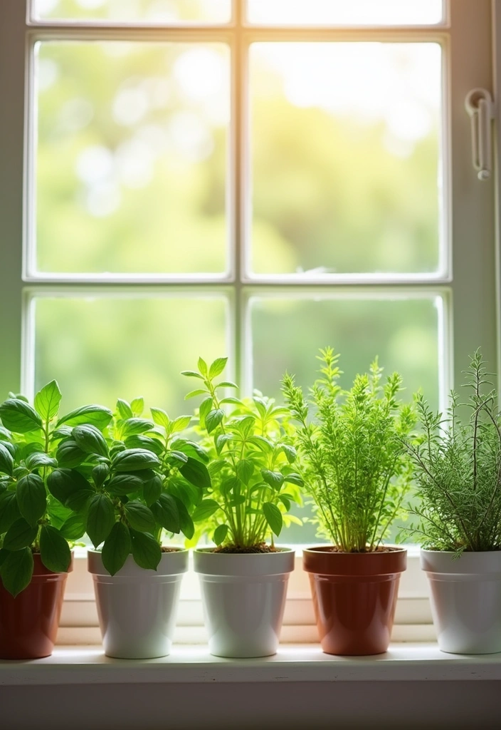 25 Stunning Living Room Greenery Ideas That Will Transform Your Space! - 10. Incorporate Herbs
