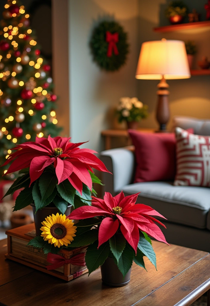25 Stunning Living Room Greenery Ideas That Will Transform Your Space! - 13. Seasonal Decor with Plants