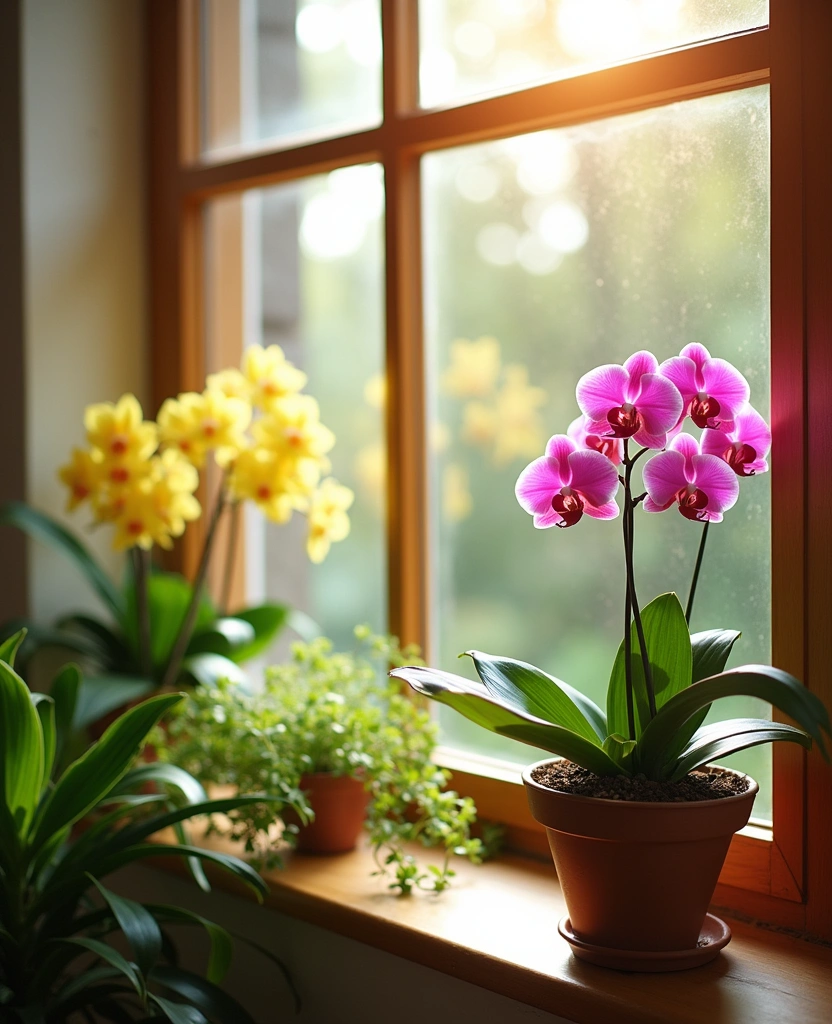 25 Stunning Living Room Greenery Ideas That Will Transform Your Space! - 18. Brighten with Flowering Plants