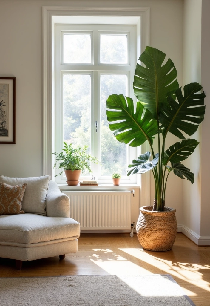 25 Stunning Living Room Greenery Ideas That Will Transform Your Space! - 5. Statement Plant