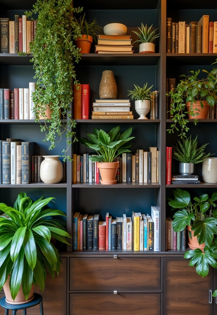 25 Stunning Living Room Greenery Ideas That Will Transform Your Space! - 6. Shelving with Plants