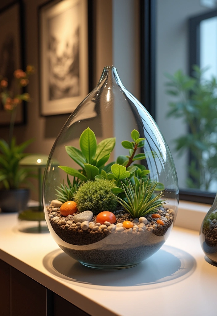 25 Stunning Living Room Greenery Ideas That Will Transform Your Space! - 7. Use Glass Terrariums