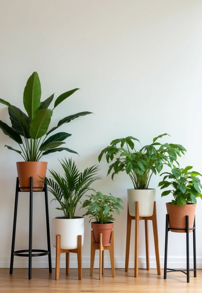 25 Stunning Living Room Greenery Ideas That Will Transform Your Space! - 9. Use Plant Stands