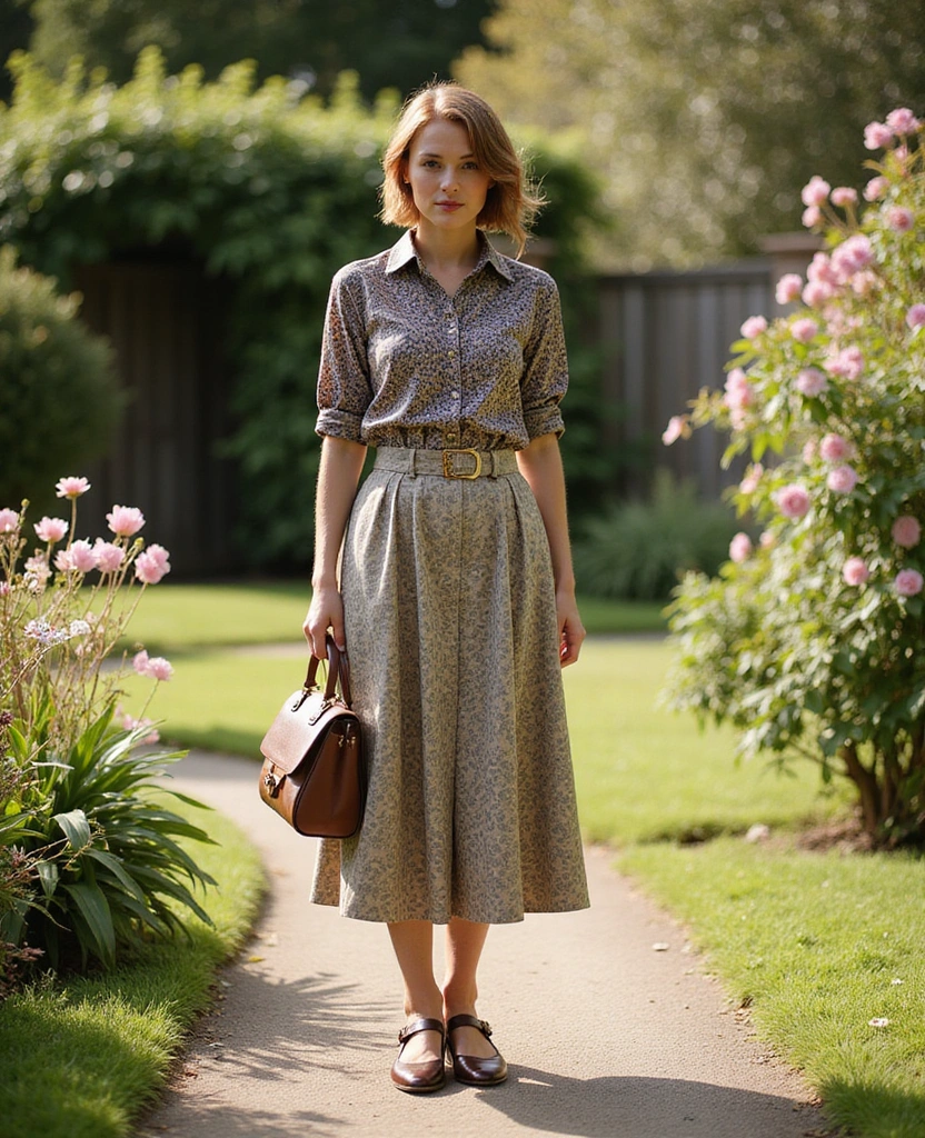 29 Gorgeous Silk Shirt Outfit Ideas That Will Elevate Your Wardrobe! - 14. The Vintage-Inspired Ensemble
