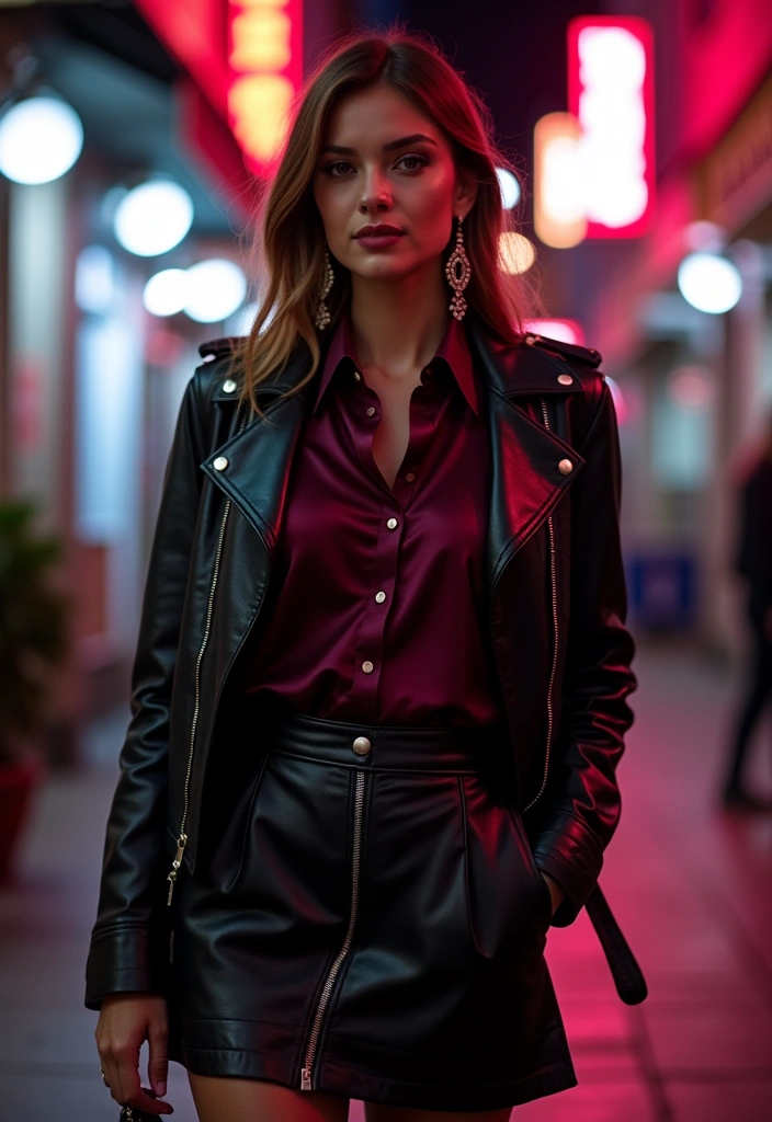 29 Gorgeous Silk Shirt Outfit Ideas That Will Elevate Your Wardrobe! - 5. The Edgy Look