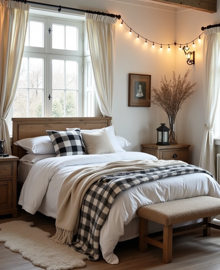 30 Elegant Bedroom Decor Color Schemes That Will Transform Your Space Instantly! - 22. Rustic Farmhouse Charm