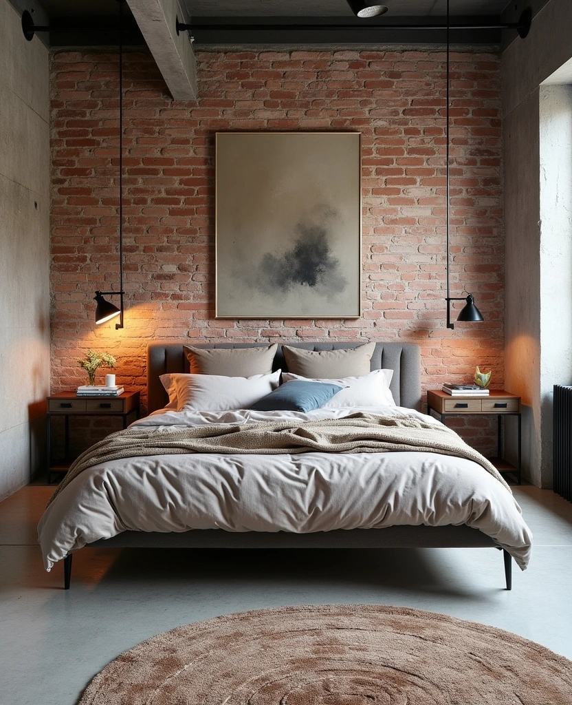 30 Elegant Bedroom Decor Color Schemes That Will Transform Your Space Instantly! - 27. Modern Industrial Chic