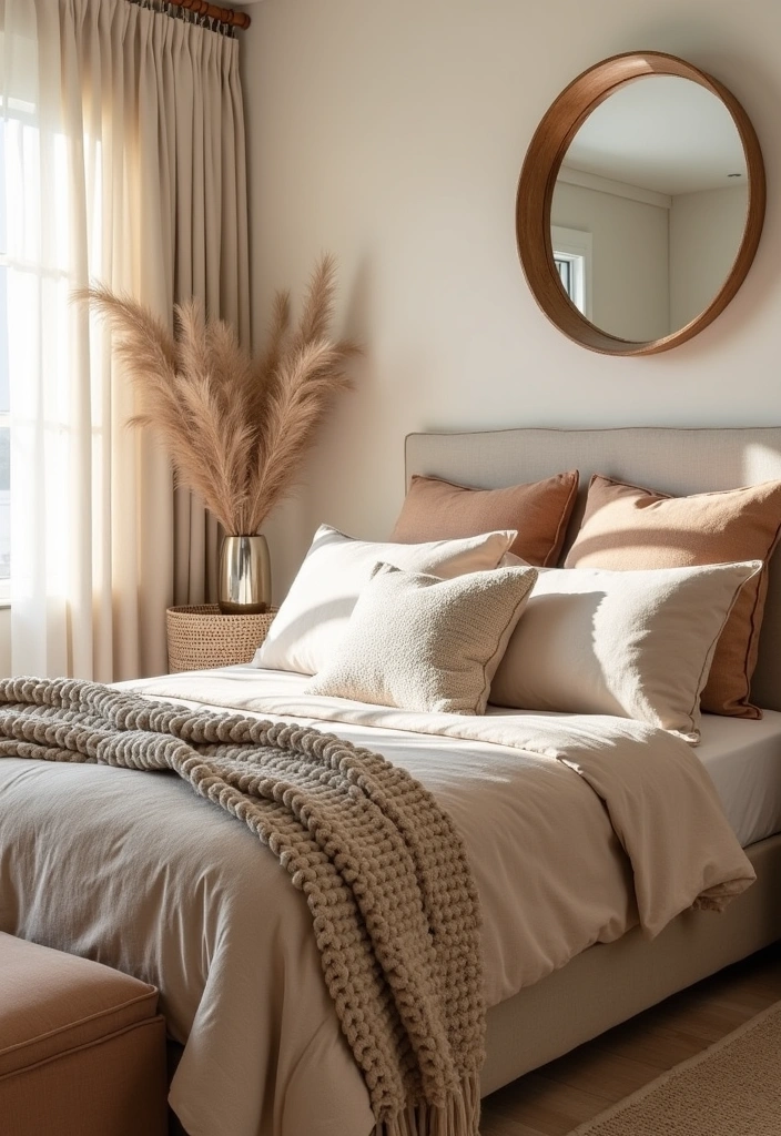 30 Elegant Bedroom Decor Color Schemes That Will Transform Your Space Instantly! - 4. Cozy Neutrals with Warm Accents