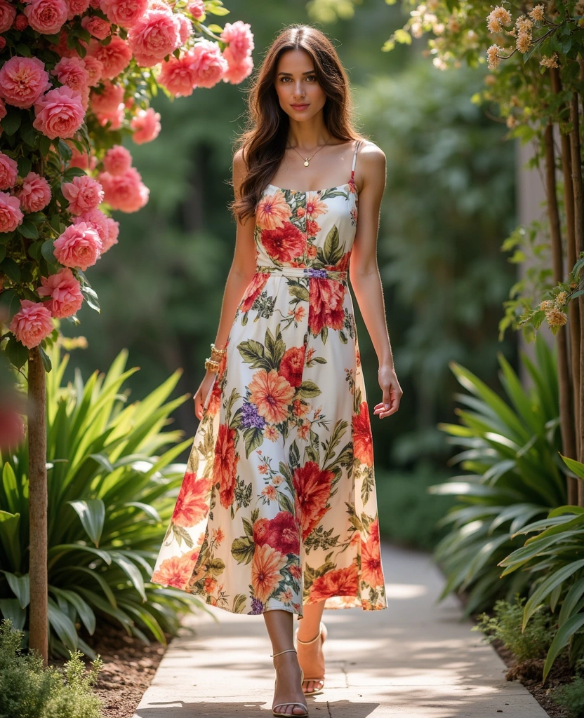 30 Party Dress Ideas That Will Make You the Star of the Night! - 3. Flirty Floral Midi Dress