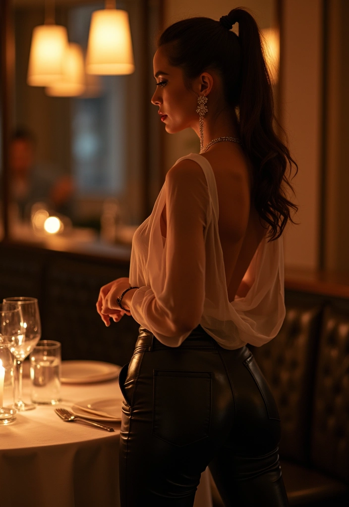 35 Elegant Leather Pants Looks for Effortless Work & Weekend Chic (You Won't Believe #27!) - 10. Leather Pants with a Flowy Chiffon Top