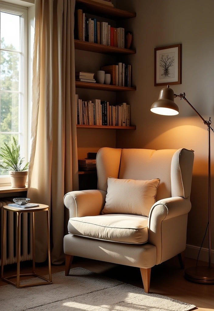 Explore 44 Stunning Organic Modern Living Room Designs for a Spacious Feel! - 14. Cozy Reading Nooks