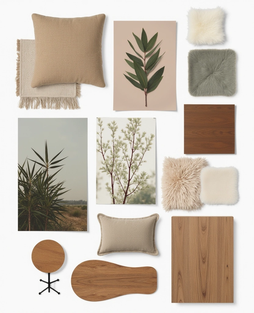 Explore 44 Stunning Organic Modern Living Room Designs for a Spacious Feel! - 25. Mood Boards for Inspiration