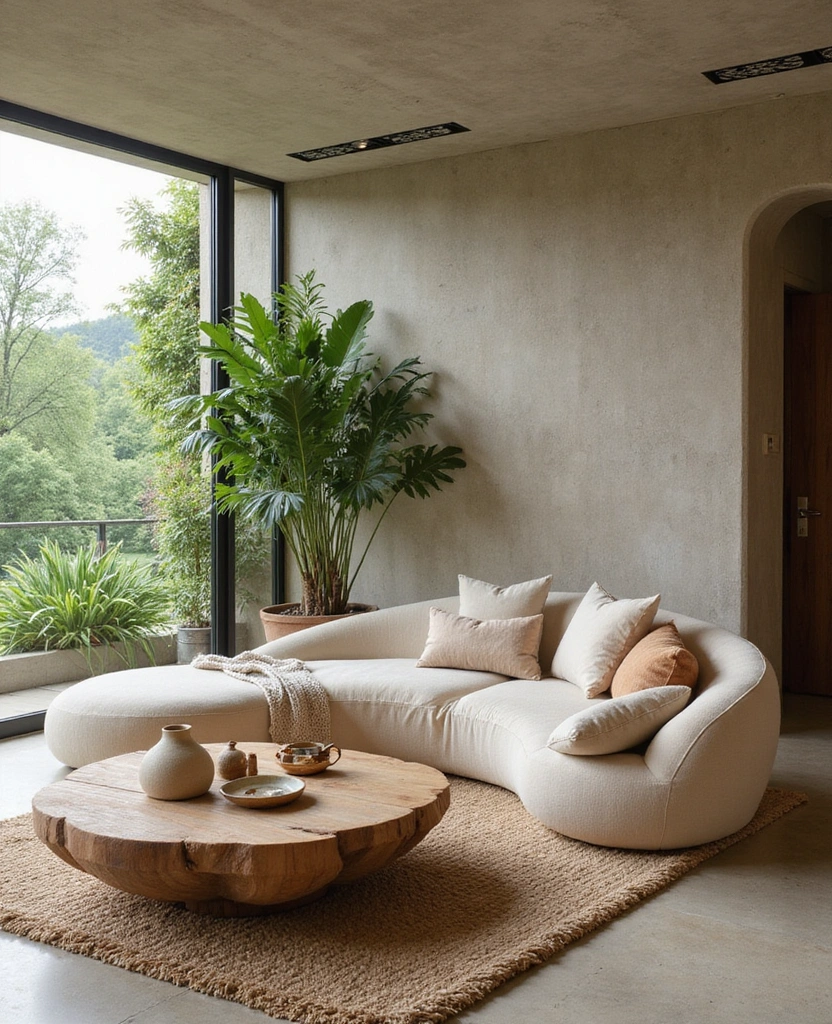 Explore 44 Stunning Organic Modern Living Room Designs for a Spacious Feel! - 28. Organic Shapes