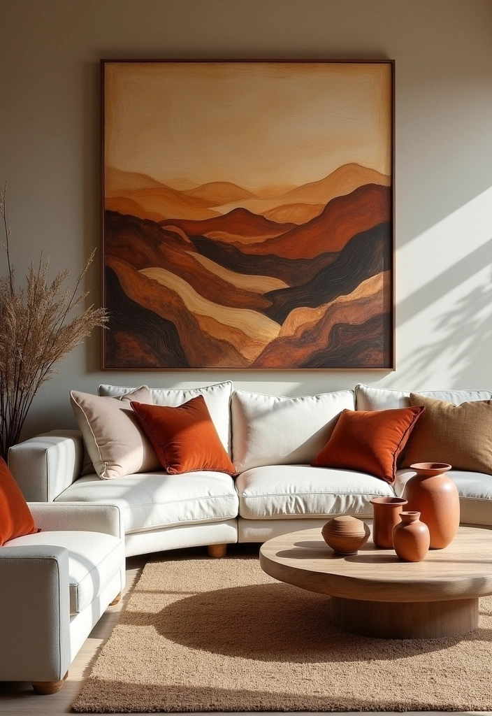 Explore 44 Stunning Organic Modern Living Room Designs for a Spacious Feel! - 9. Artistic Accents