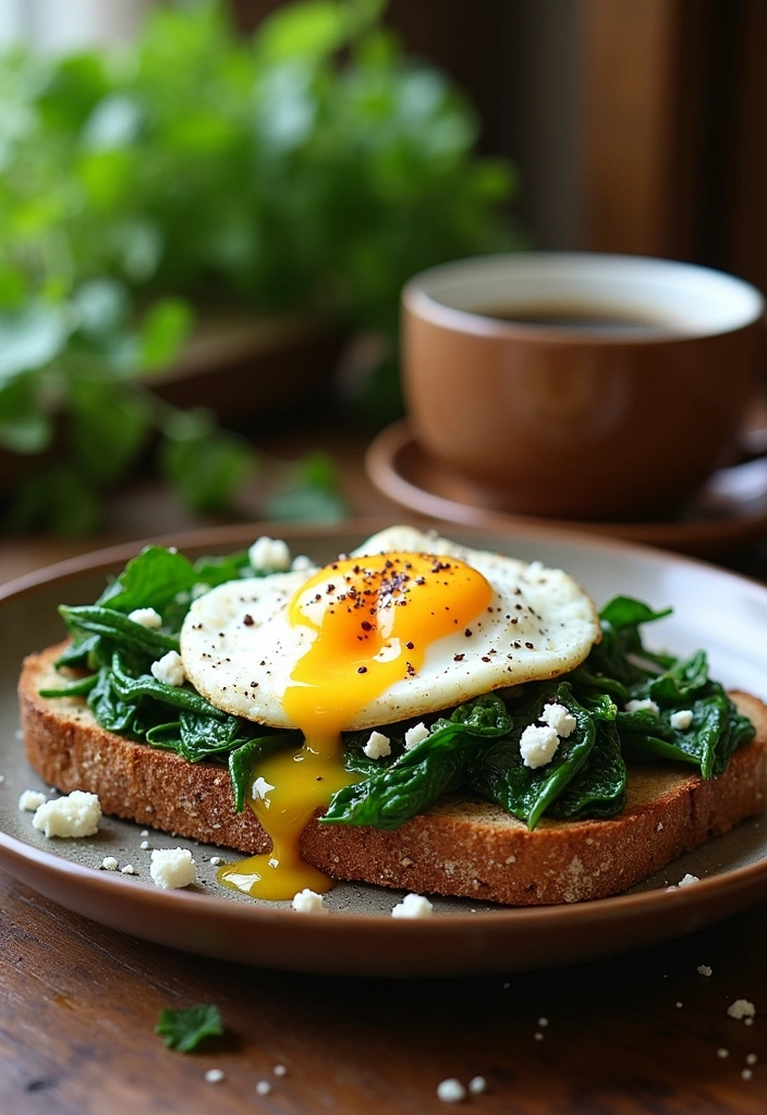 10 Breakfast Toast Ideas That Will Transform Your Mornings Forever! - 7. Egg and Spinach Breakfast Toast