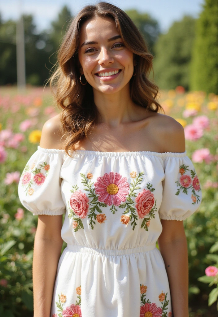 22 Gorgeous Off Shoulder White Mini Dresses for Effortless Casual Chic (Check Out #19!) - 8. Floral Embroidery