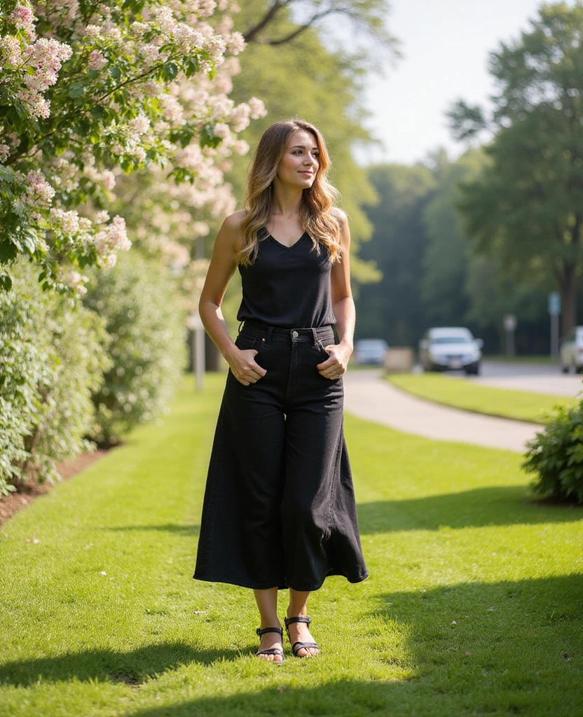 25 Stunning Black Jeans Summer Outfits That'll Make You the Style Icon of the Season! - 11. Effortless Elegance with a Midi Dress