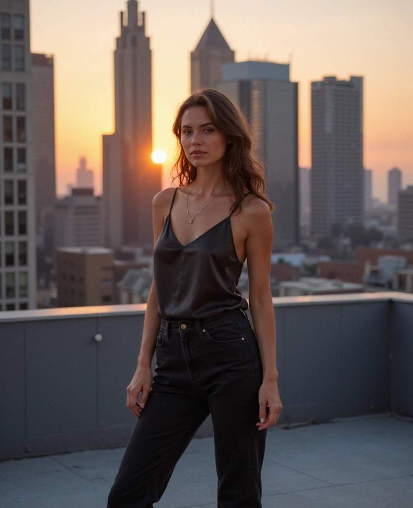 25 Stunning Black Jeans Summer Outfits That'll Make You the Style Icon of the Season! - 21. Effortless Elegance with a Silk Camisole