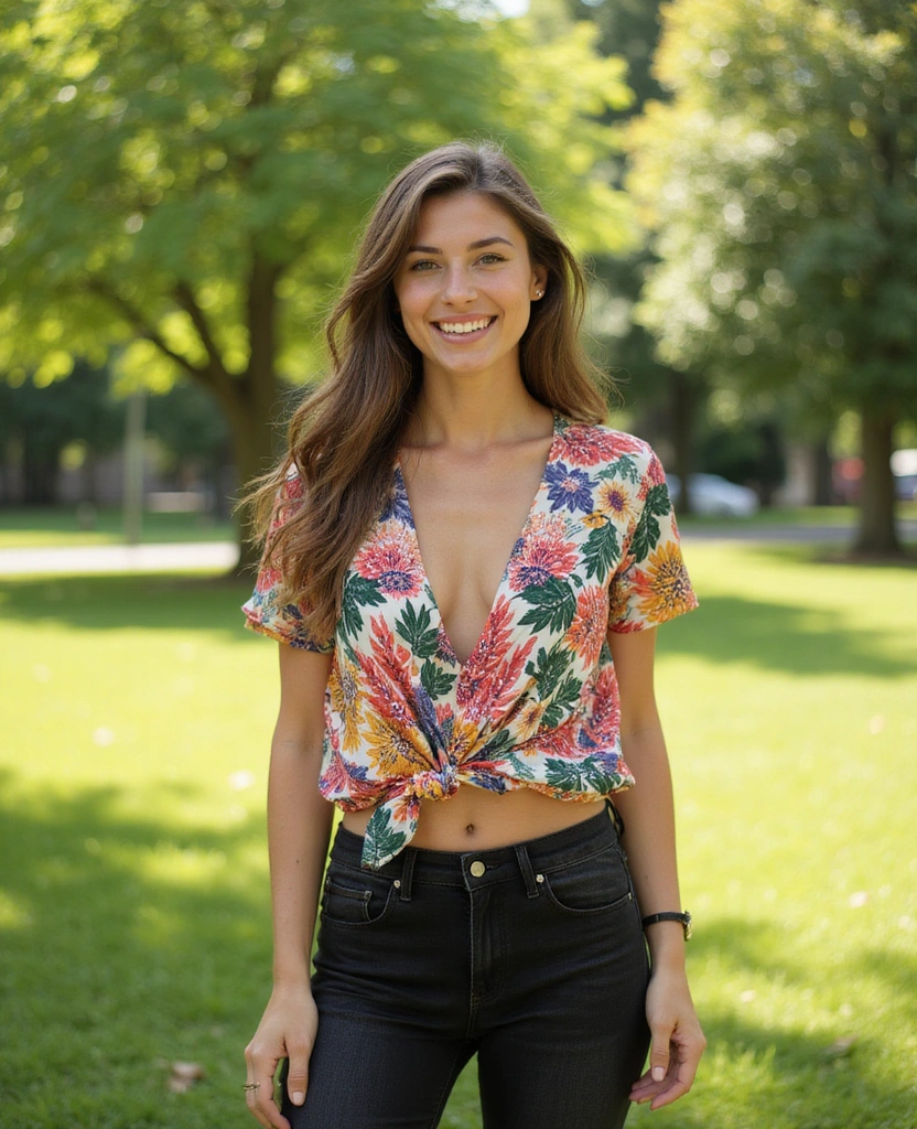 25 Stunning Black Jeans Summer Outfits That'll Make You the Style Icon of the Season! - 23. Vibrant Energy with a Brightly Colored Wrap Top
