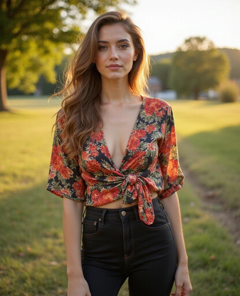 25 Stunning Black Jeans Summer Outfits That'll Make You the Style Icon of the Season! - 9. Playful Flair with a Floral Top