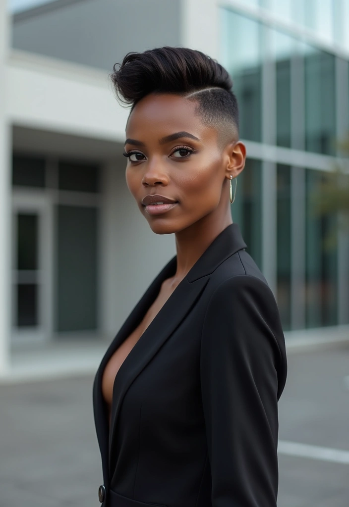 28 Fabulous Pixie Hairstyles for Black Women That'll Turn Heads Everywhere! - 15. Pixie with a High Fade