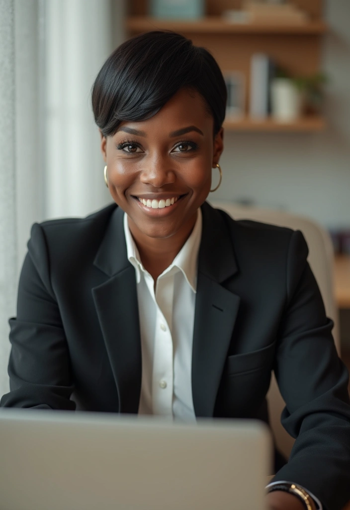 28 Fabulous Pixie Hairstyles for Black Women That'll Turn Heads Everywhere! - 16. Sleek and Straight Pixie