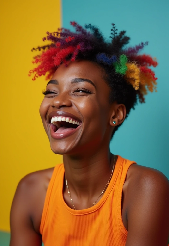 28 Fabulous Pixie Hairstyles for Black Women That'll Turn Heads Everywhere! - 20. Pixie with Colorful Highlights