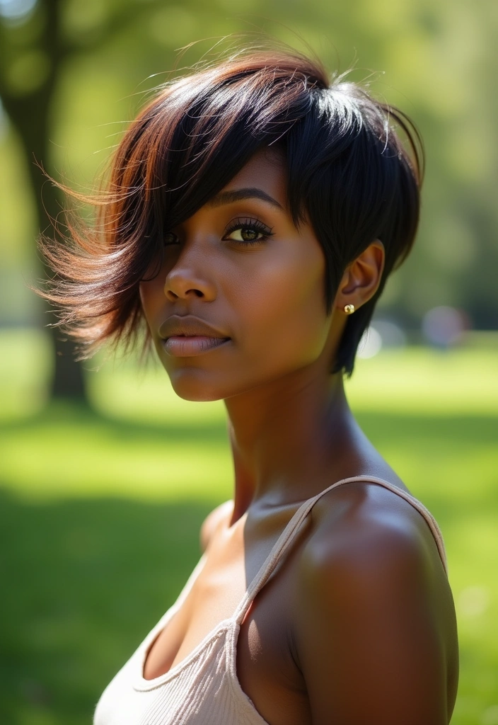 28 Fabulous Pixie Hairstyles for Black Women That'll Turn Heads Everywhere! - 8. Ombre Pixie
