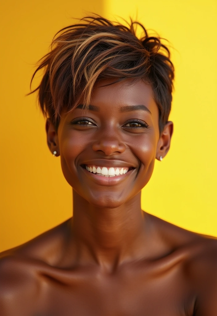 28 Fabulous Pixie Hairstyles for Black Women That'll Turn Heads Everywhere! - 9. Pixie with Highlights