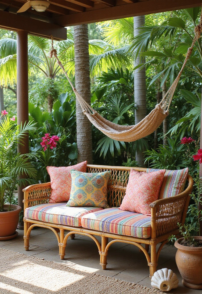 35 Outdoor Living Room Ideas That'll Make You Feel Like You're on Vacation Every Day! - 1. Tropical Paradise Vibes