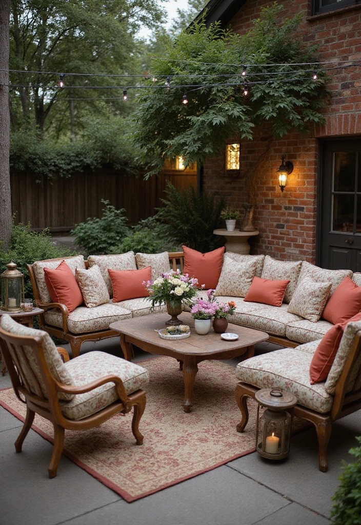 35 Outdoor Living Room Ideas That'll Make You Feel Like You're on Vacation Every Day! - 10. Vintage Glamour