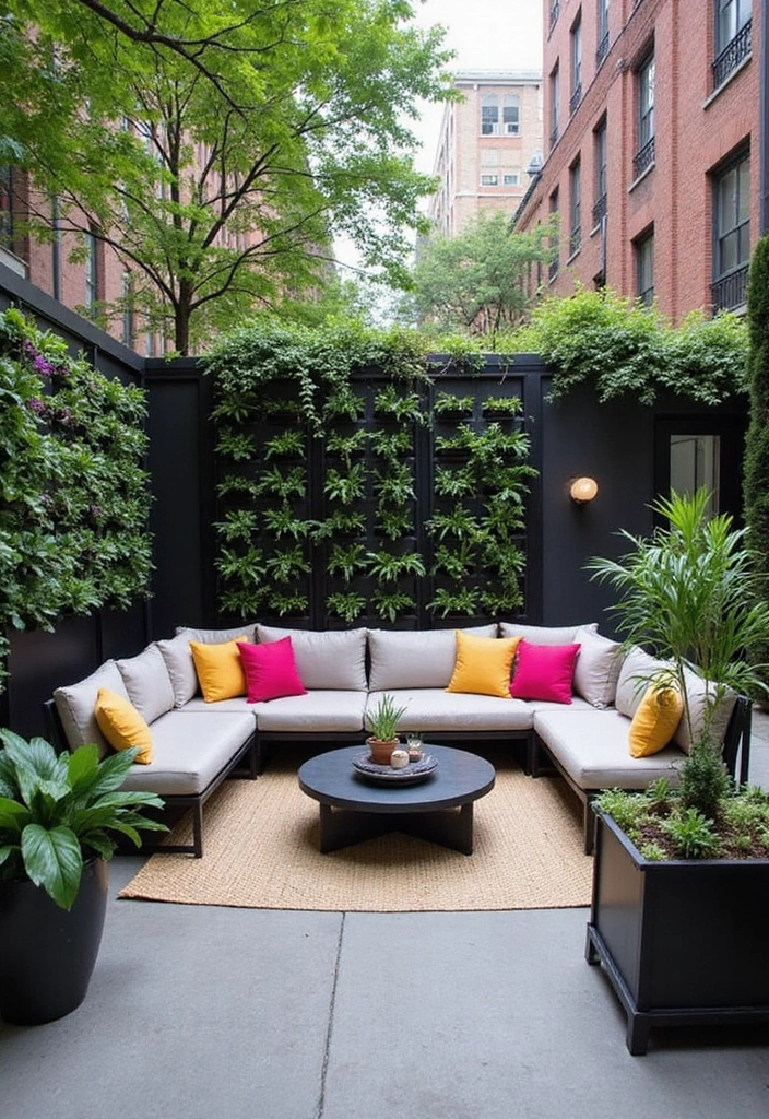 35 Outdoor Living Room Ideas That'll Make You Feel Like You're on Vacation Every Day! - 11. Chic Urban Lounge