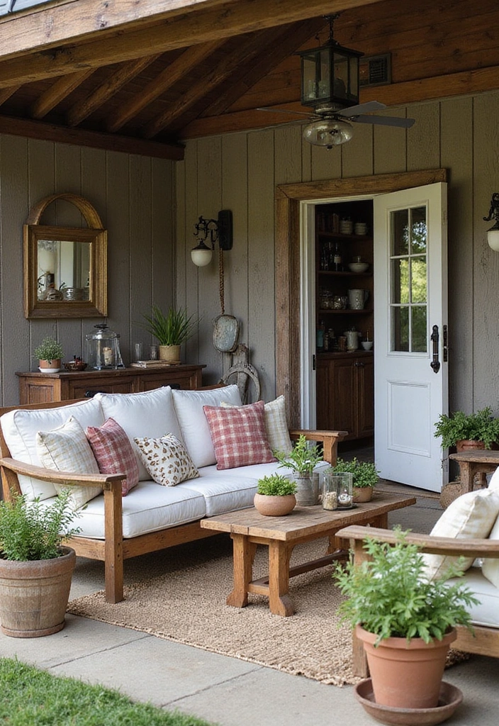 35 Outdoor Living Room Ideas That'll Make You Feel Like You're on Vacation Every Day! - 26. Rustic Farm Retreat