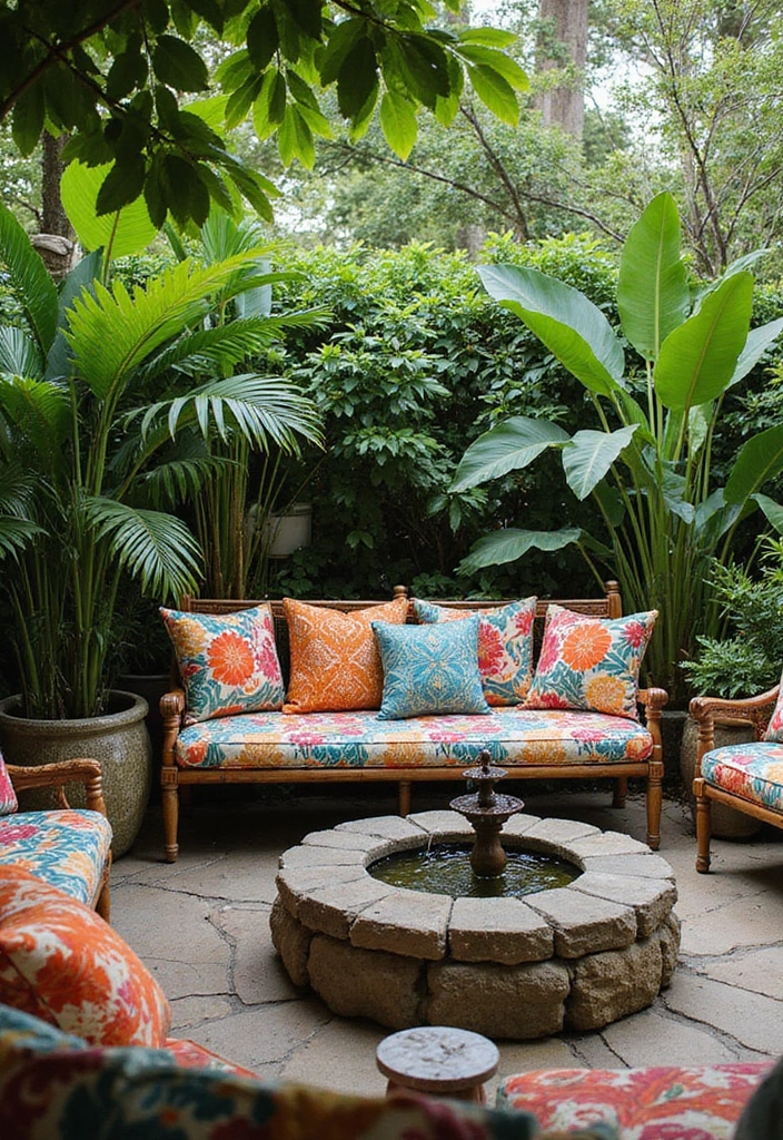 35 Outdoor Living Room Ideas That'll Make You Feel Like You're on Vacation Every Day! - 27. Vibrant Tropical Oasis