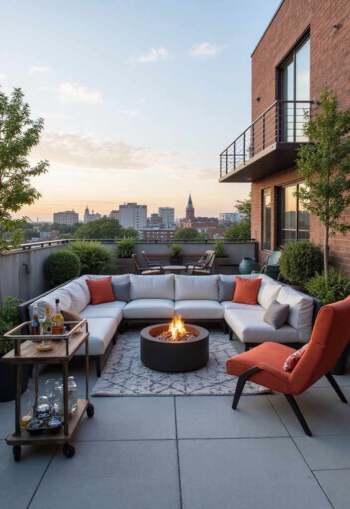 35 Outdoor Living Room Ideas That'll Make You Feel Like You're on Vacation Every Day! - 32. Stylish Rooftop Lounge
