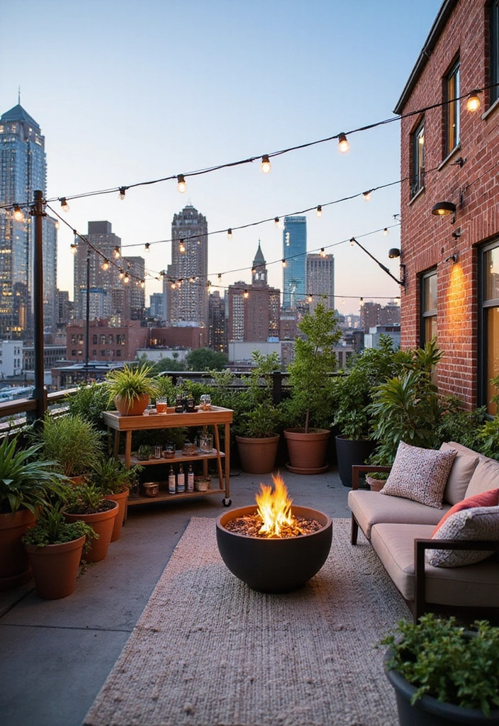 35 Outdoor Living Room Ideas That'll Make You Feel Like You're on Vacation Every Day! - 35. Urban Rooftop Escape