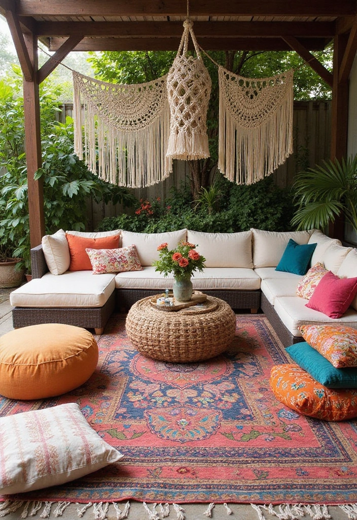 35 Outdoor Living Room Ideas That'll Make You Feel Like You're on Vacation Every Day! - 4. Bohemian Bliss