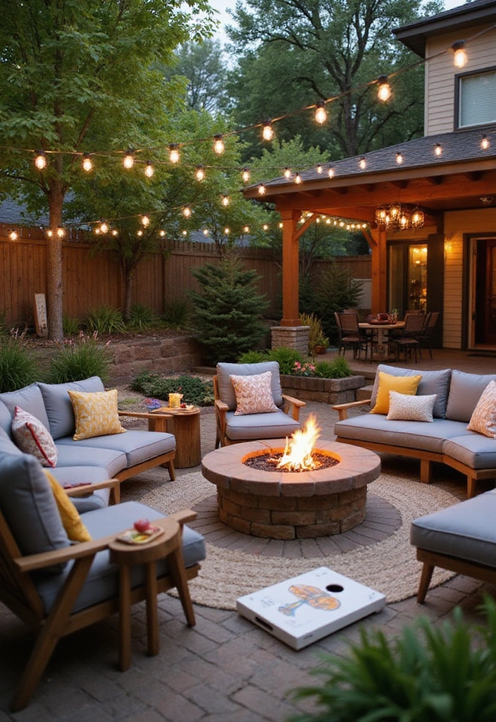 35 Outdoor Living Room Ideas That'll Make You Feel Like You're on Vacation Every Day! - 8. Fire Pit Fun Zone